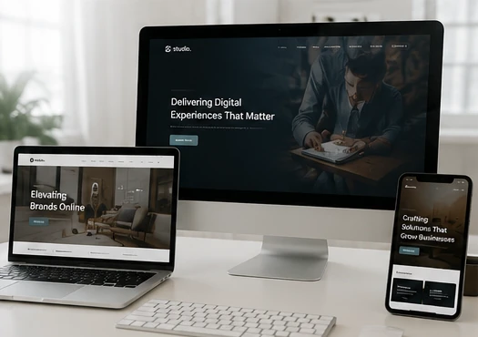 Website results dashboard and page structure preview.